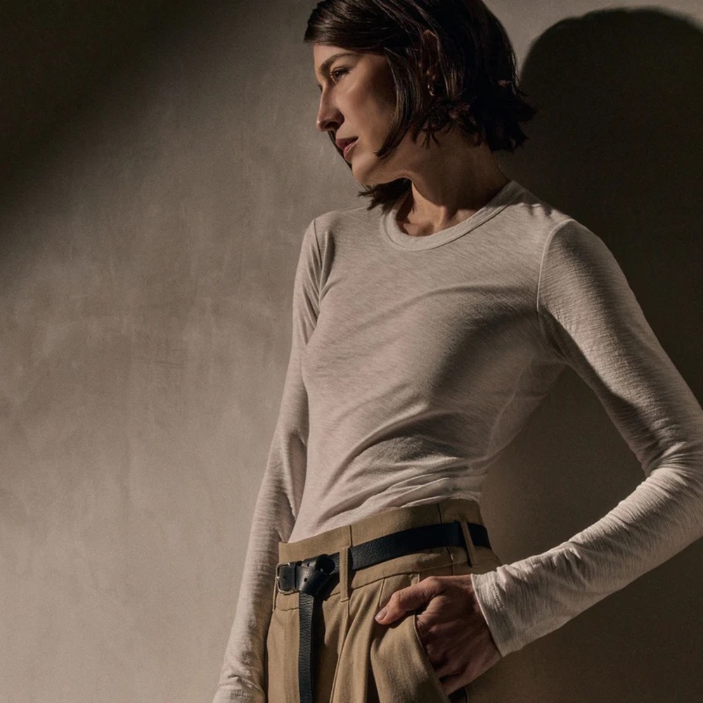 James Perse Cream Long Sleeve Tee